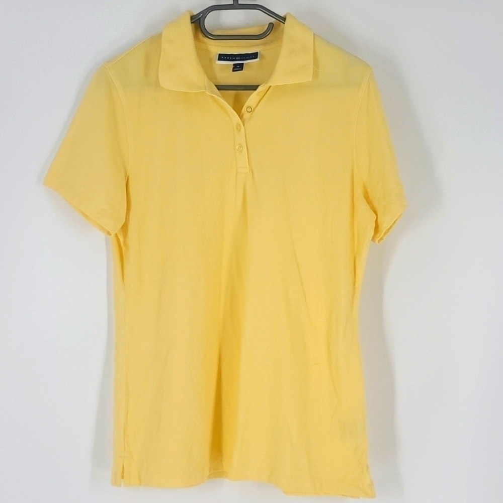 Karen Scott Size M Yellow Polo T-Shirt